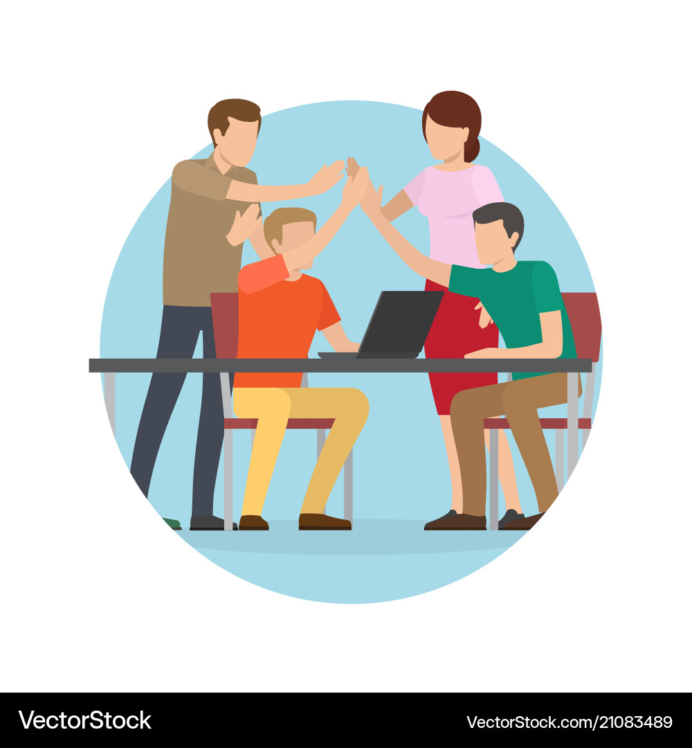 Team Collaboration & Erfolg Vektorbild