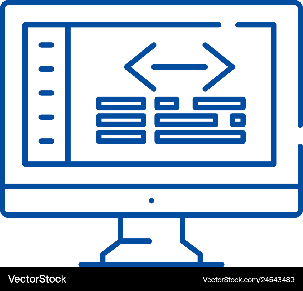 Web coding line icon concept flat Web coding line icon concept flat vector image
