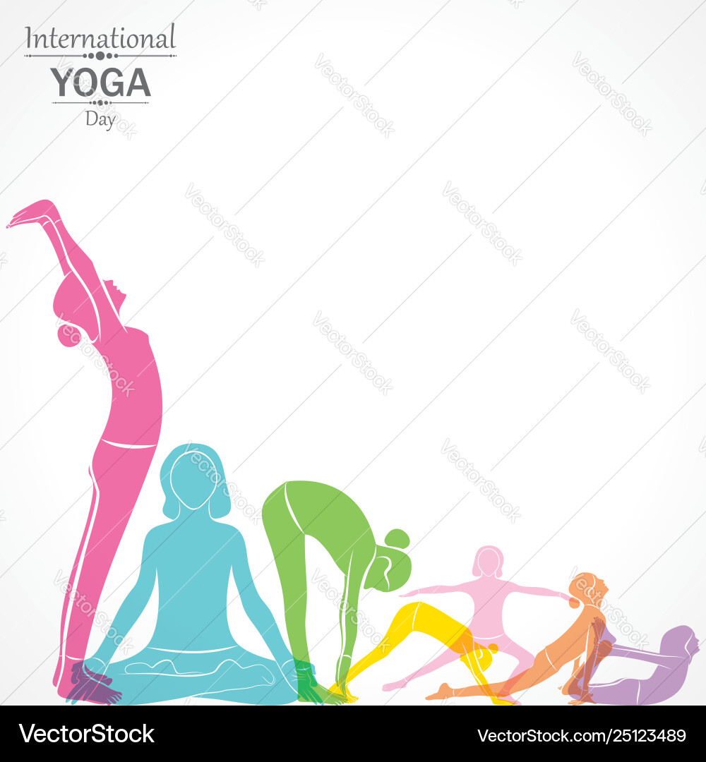 Woman doing yogasan for international yoga day Woman doing yogasan for international yoga day vector image