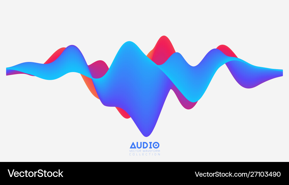 3d solid surface audio wavefrom abstract 3d solid surface audio wavefrom abstract vector image