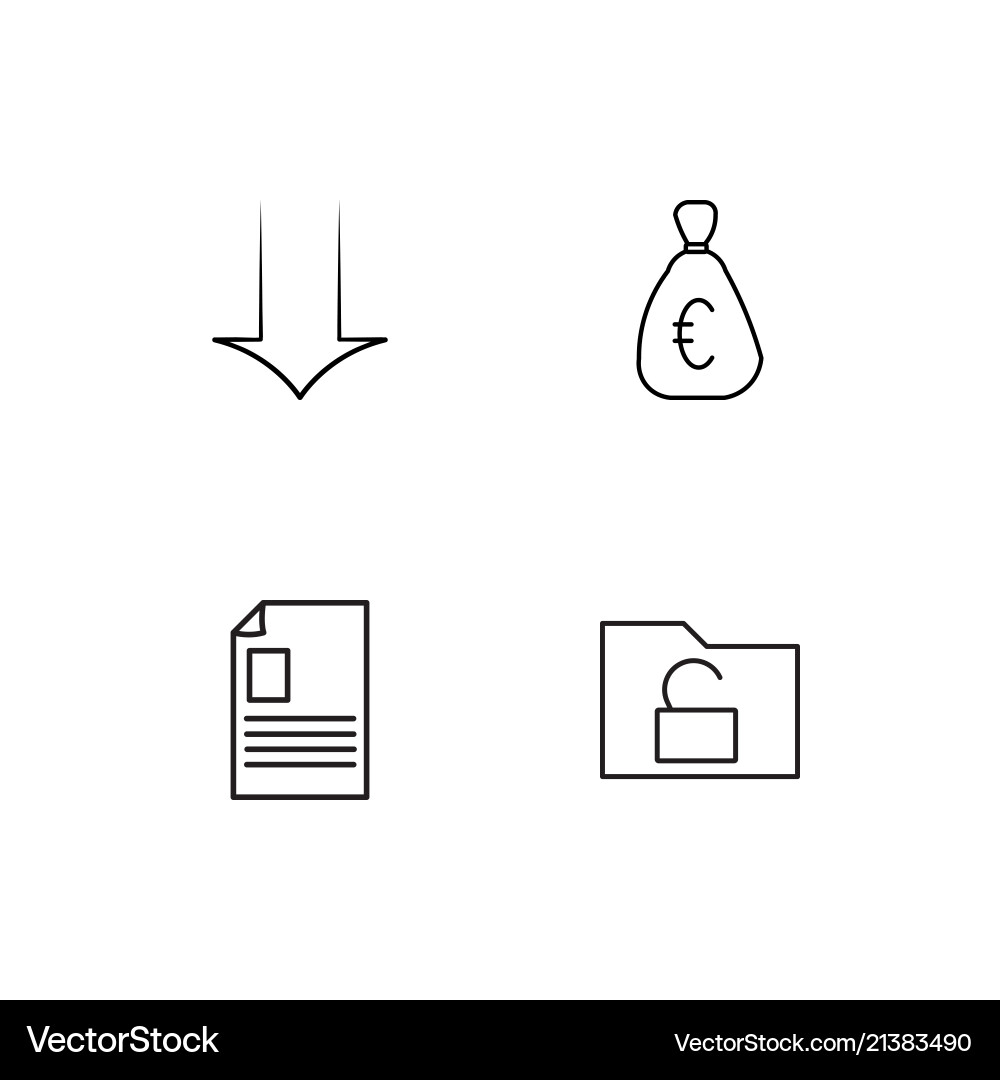 Banking linear icons set simple outline vector image