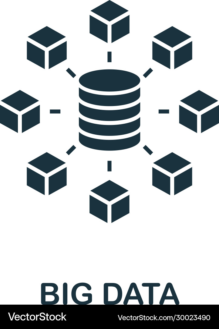 Big data icon simple element from digital Big data icon simple element from digital vector image