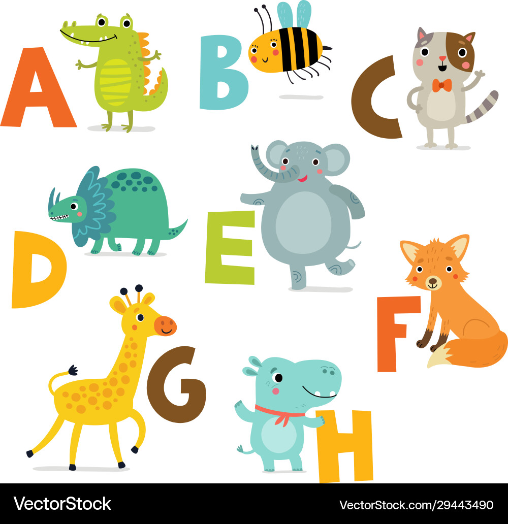 Colorful Animal Alphabet vector image