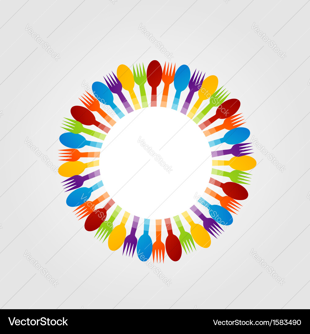 Decorative design element with spoons and forks Vector Image
