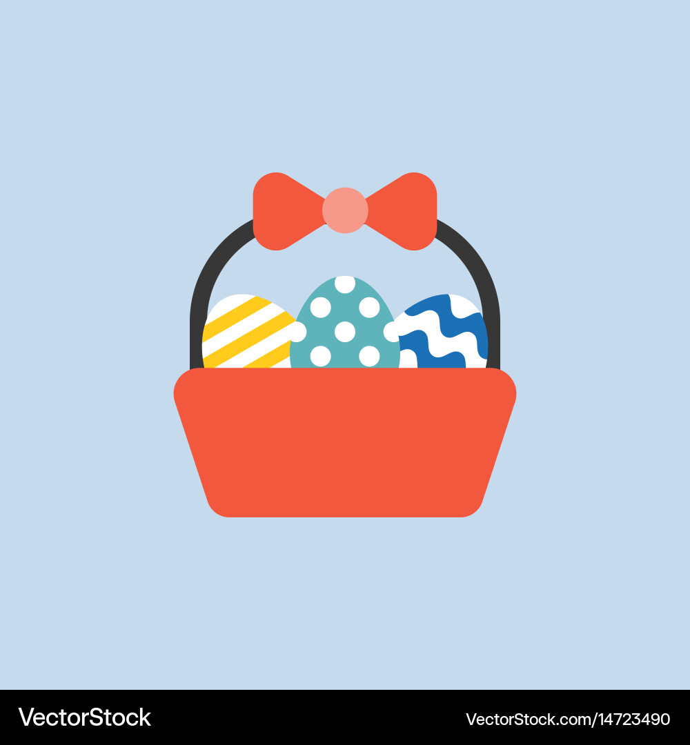 Easter Egg Basket Royalty Free Vector Image - VectorStock