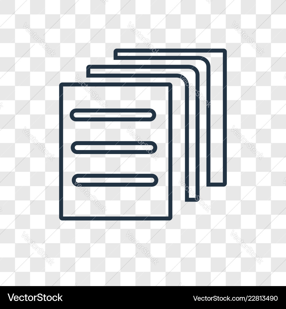File concept linear icon isolated on transparent File concept linear icon isolated on transparent vector image