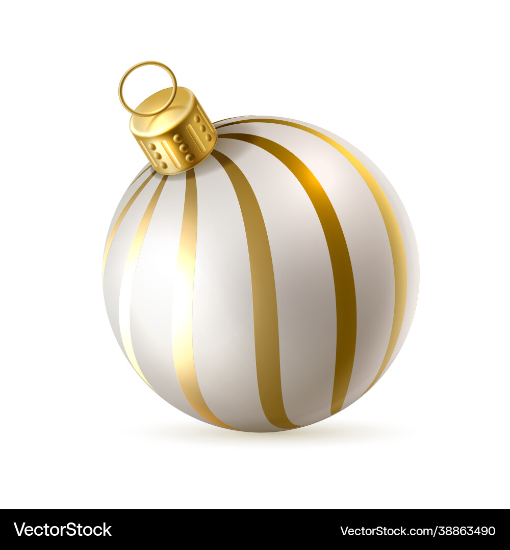 Golden White Weihnachtskugel Ornament Vektorbild