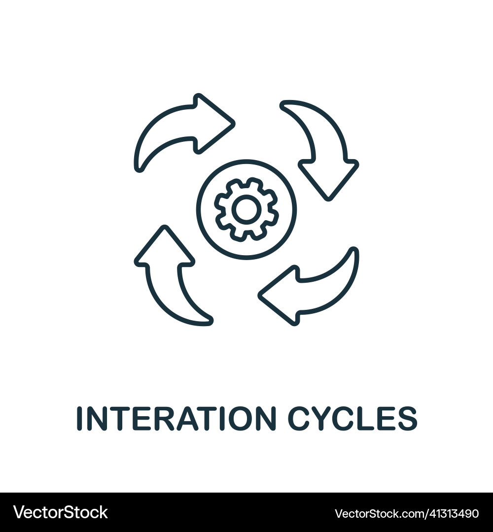 Interation cycles icon line element from vector image