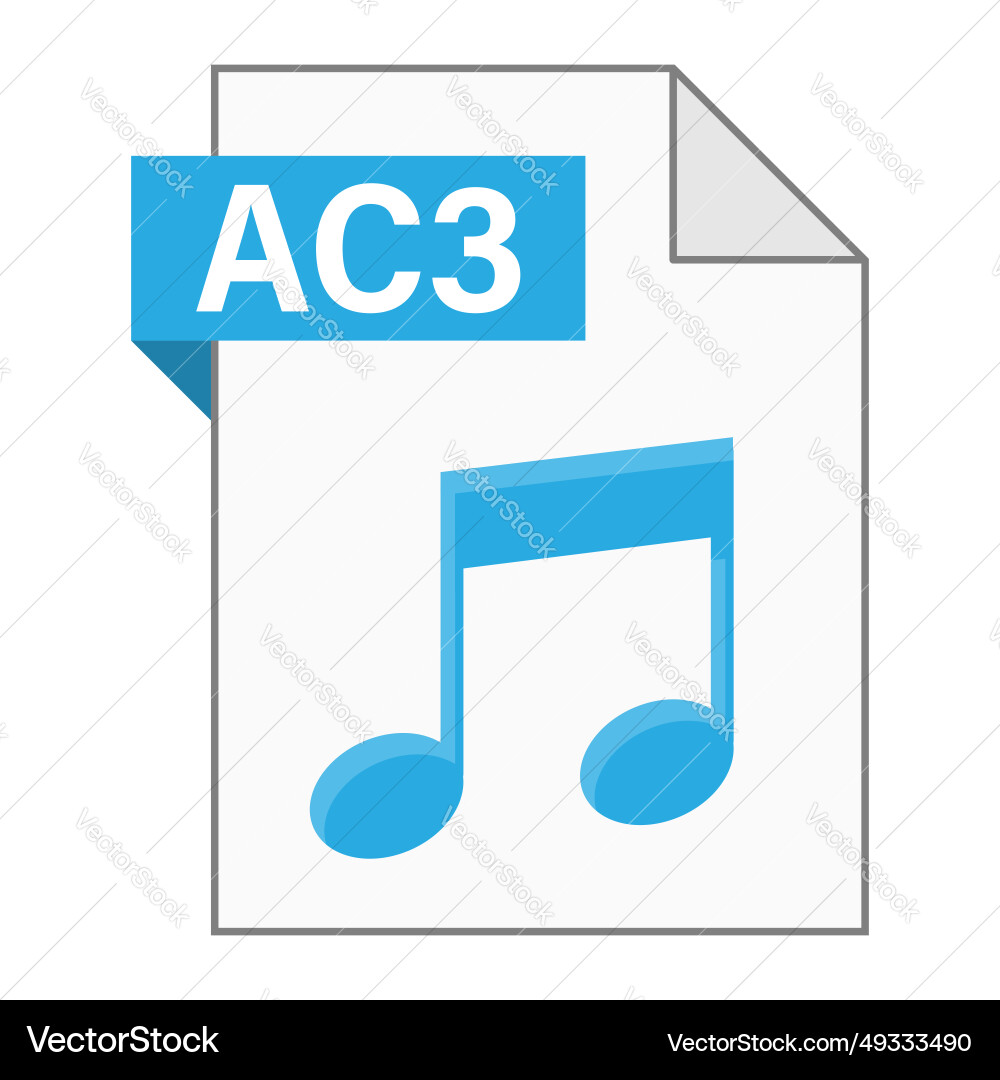 Modern flat design of ac3 file icon for web Modern flat design of ac3 file icon for web vector image