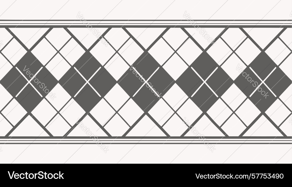 Neutral argyle pattern border for classic design Vector Image