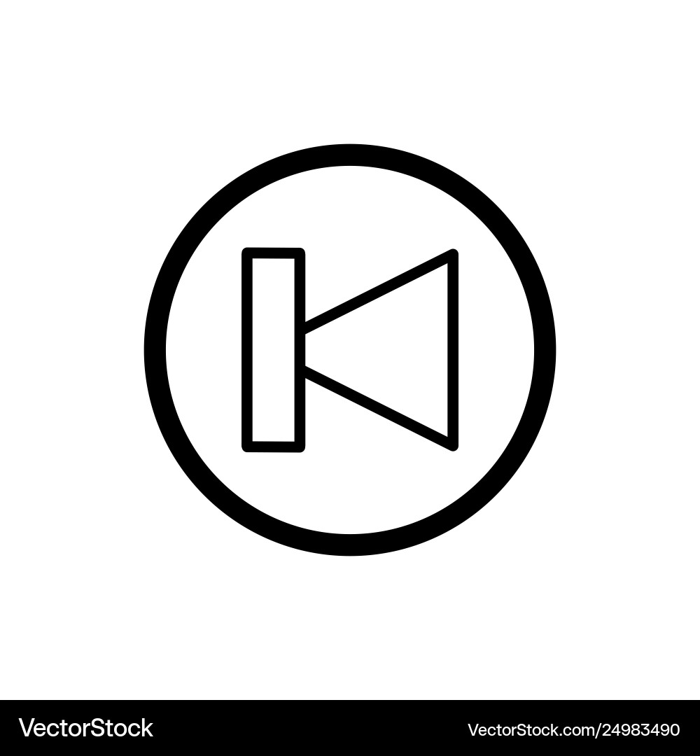 Previous track button icon Previous track button icon vector image