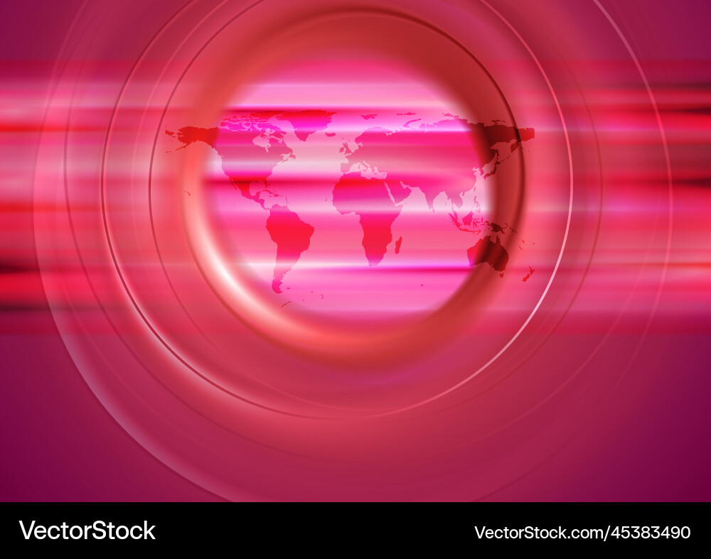 Red technology background with world map Vector Image