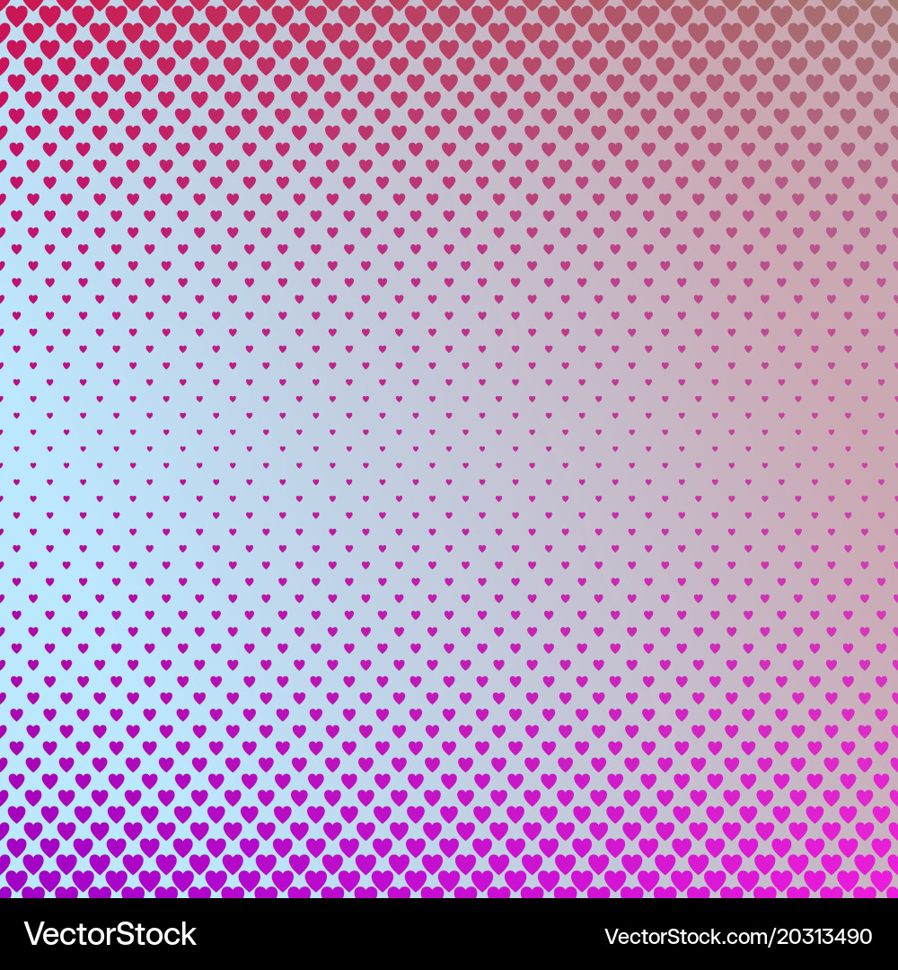 Retro gradient heart pattern background design Vector Image