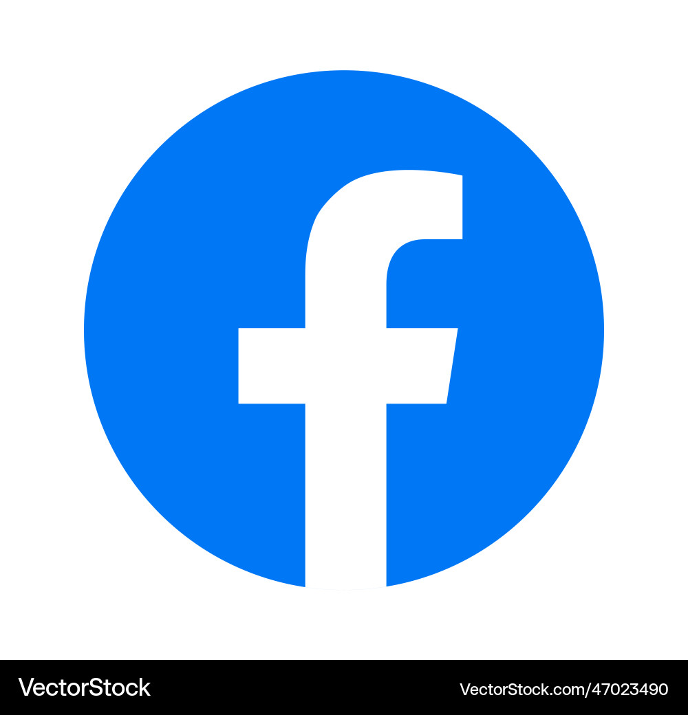 Round Facebook App Icon vector image