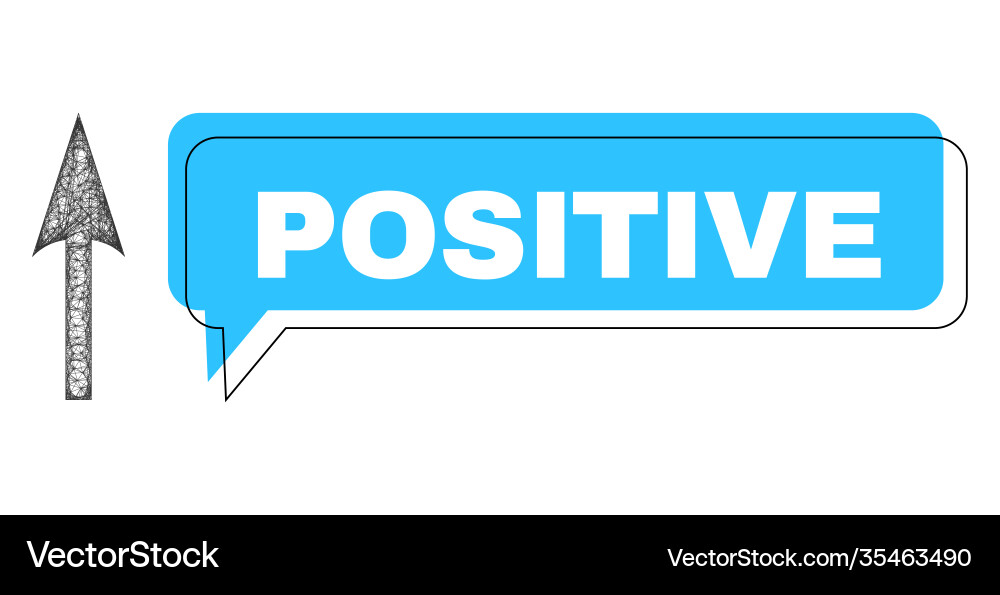 Shifted positive chat bubble and net sharp arrow Shifted positive chat bubble and net sharp arrow vector image