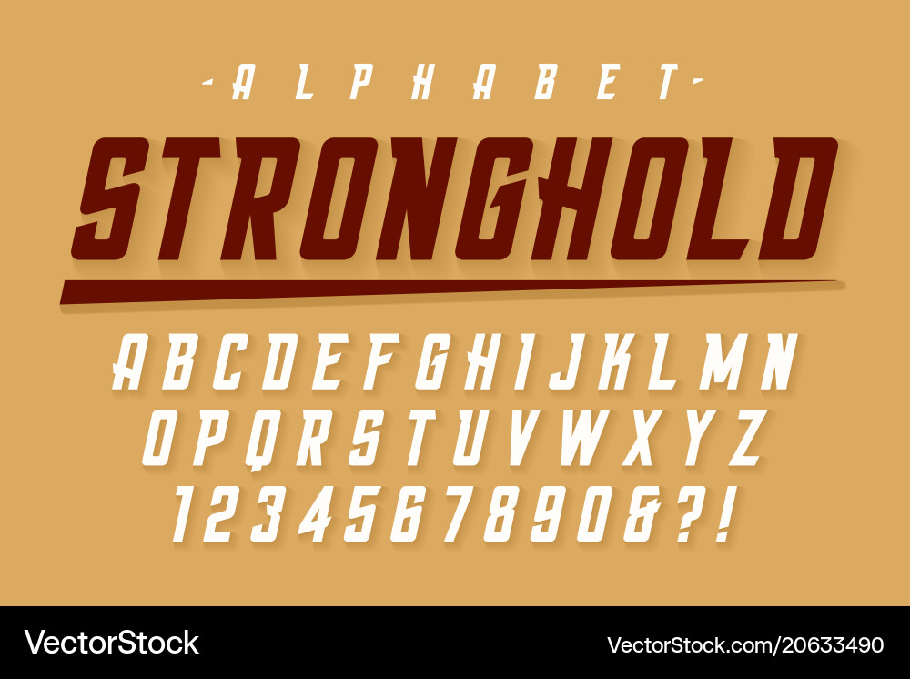 Strong Display Font - Alphabet Set vector image