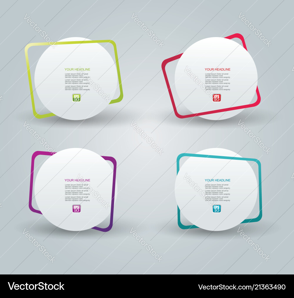 Web panel design with color frames Web panel design with color frames vector image