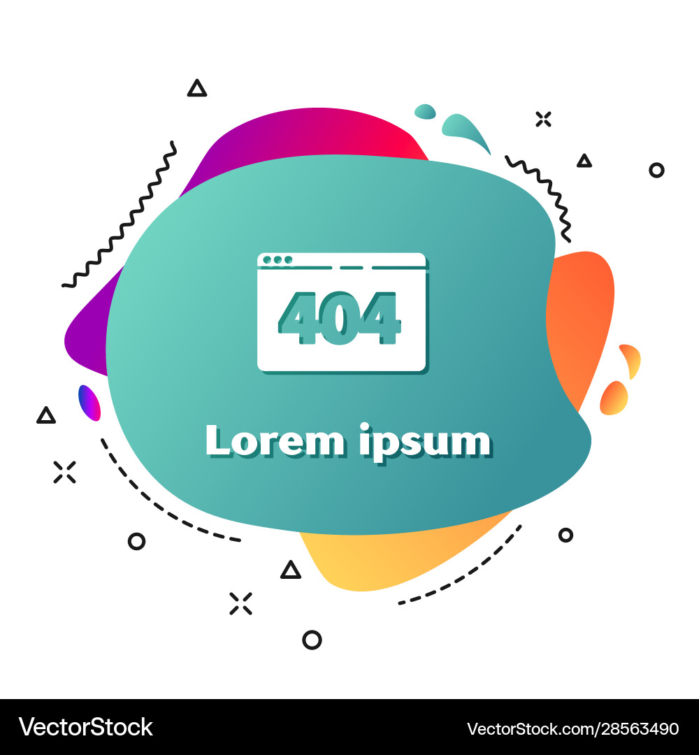 White page with a 404 error icon isolated on White page with a 404 error icon isolated on Vector Image