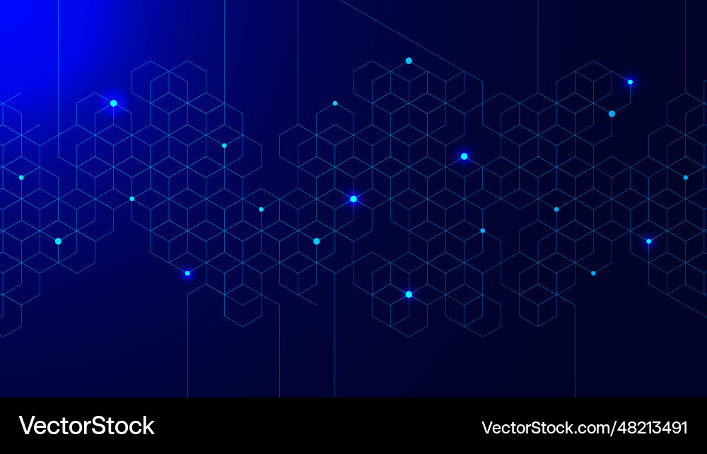 Abstract geometric with hexagons digital block Abstract geometric with hexagons digital block vector image