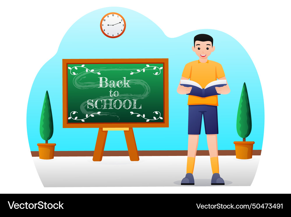 Back to school flat design Royalty Free Vector Image