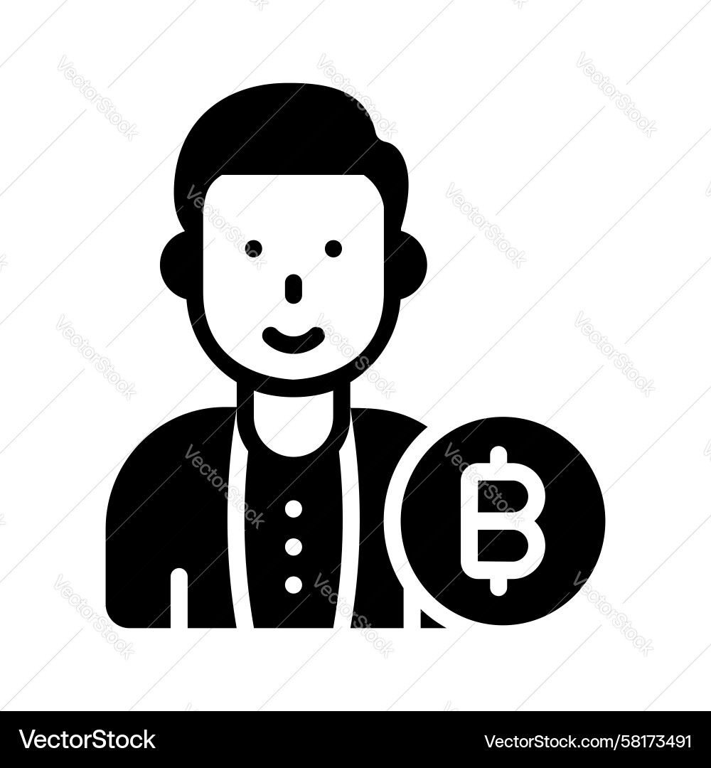 Bitcoin Trader Profile Vector Image