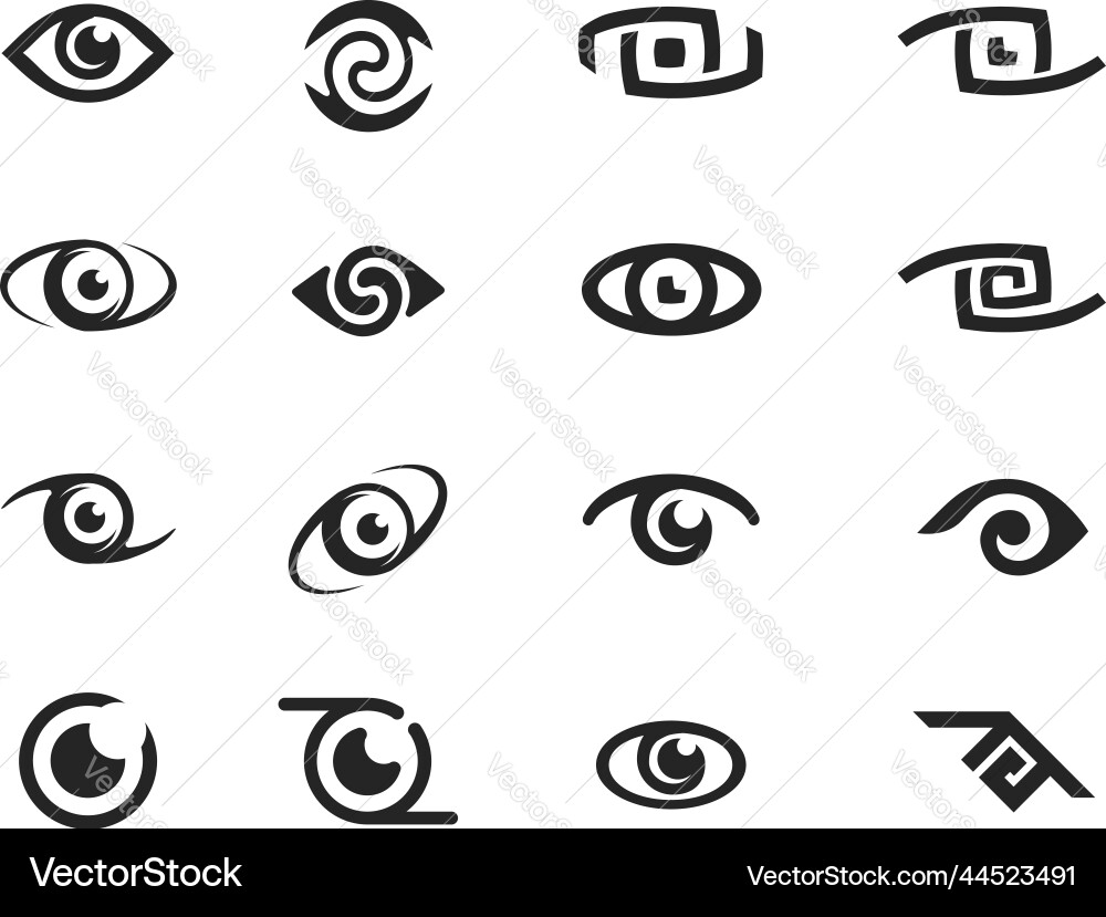 Collection of shapes in the form an eye for you Vector Image