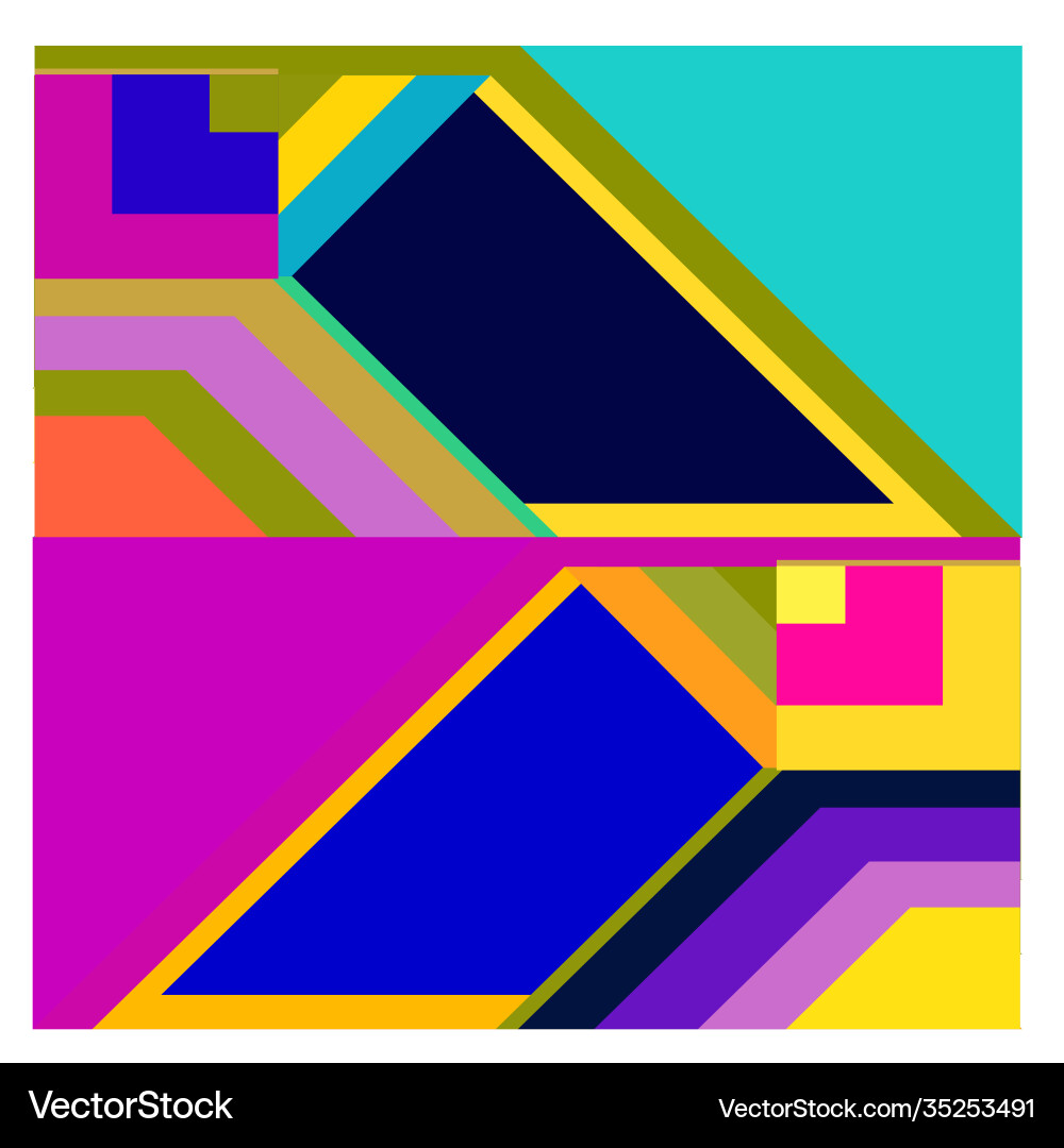 Colorful geometric and curve background pattern vector image