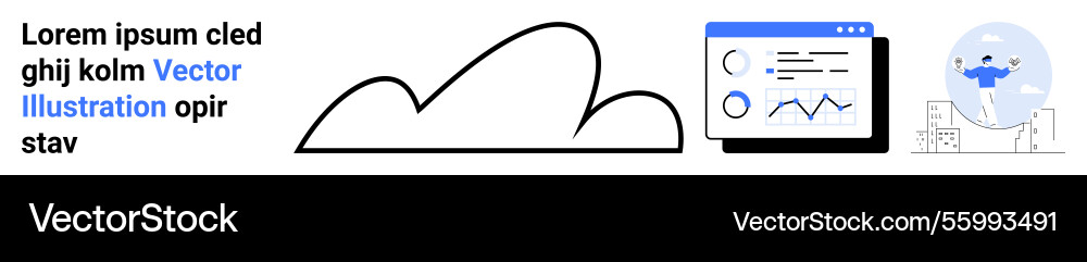 Data visualization and cloud computing Vector Image