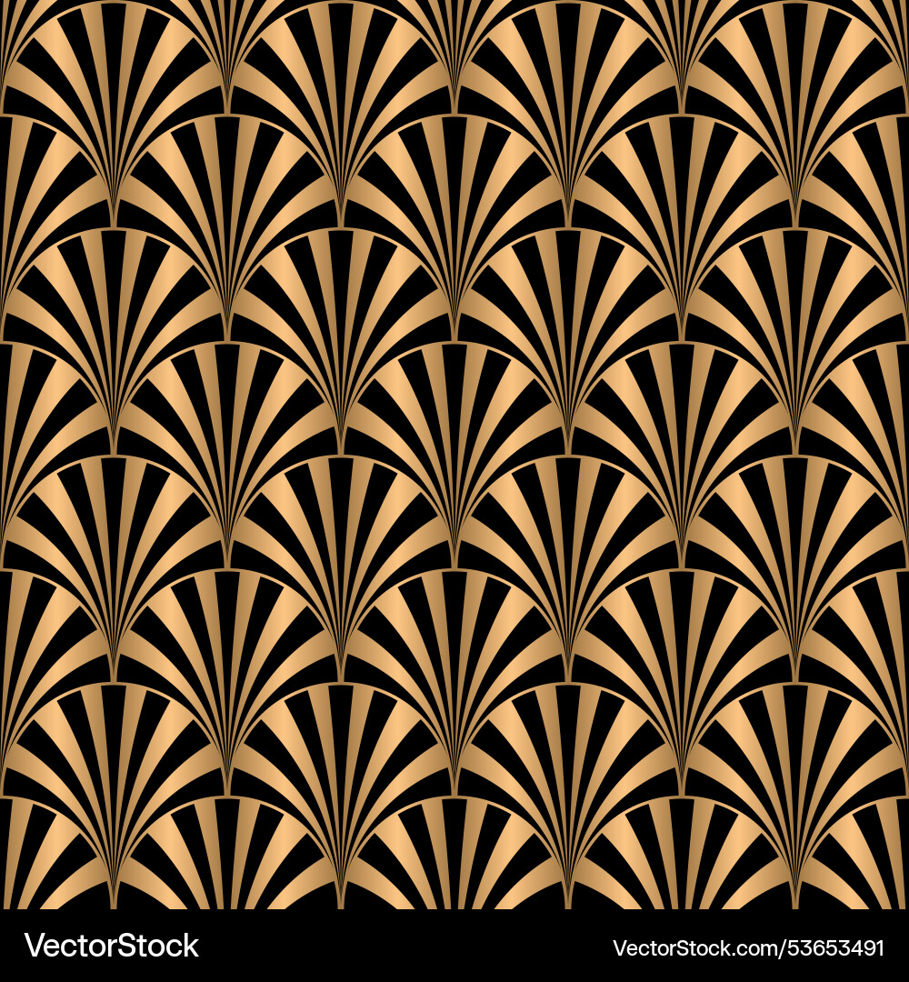 Fish scale seamless pattern with gold dash line Fish scale seamless pattern with gold dash line vector image
