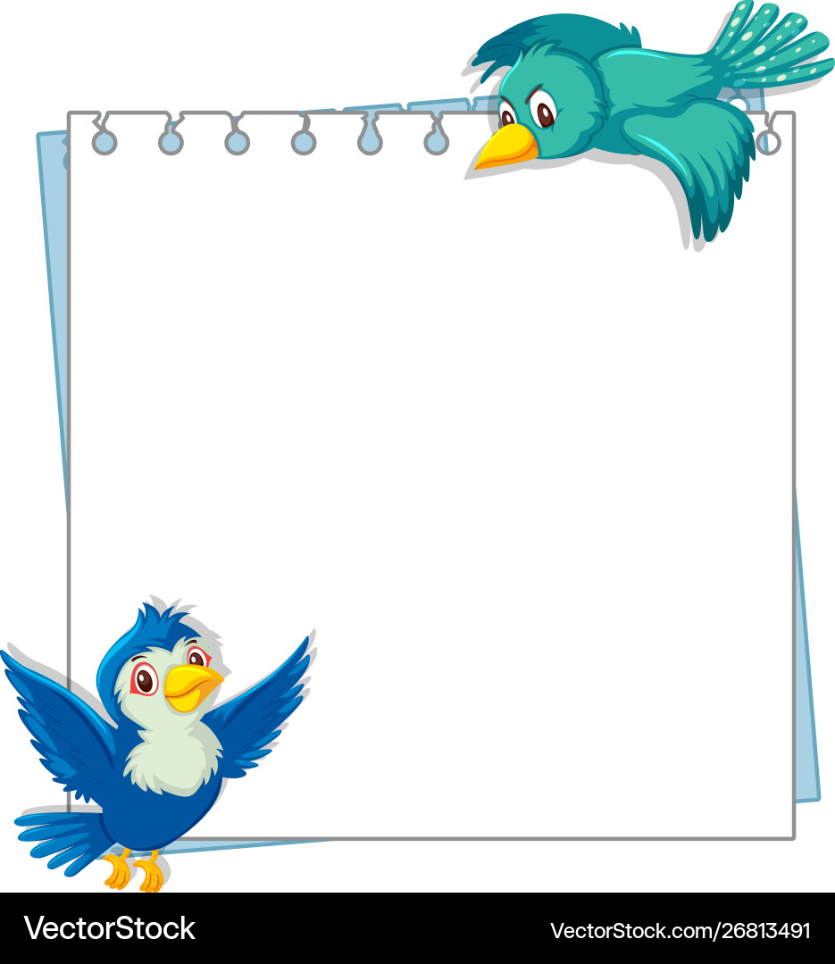 Frame design template with two birds Frame design template with two birds vector image