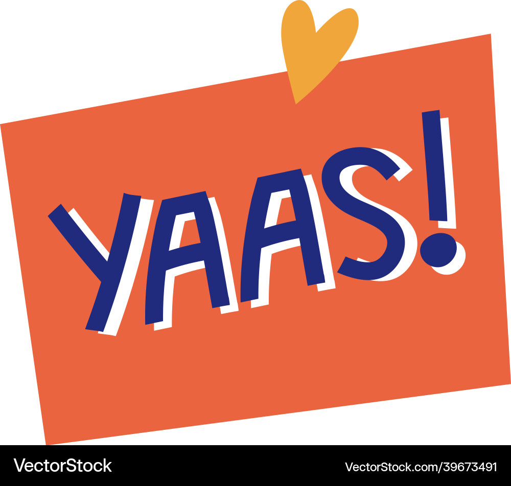 Fun word text sticker colorful design element Vector Image