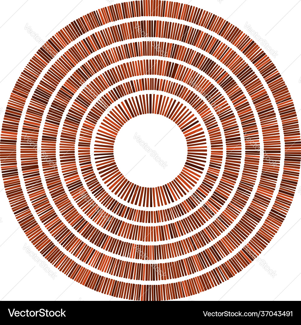 Geometric circle element circular red stonework Geometric circle element circular red stonework vector image