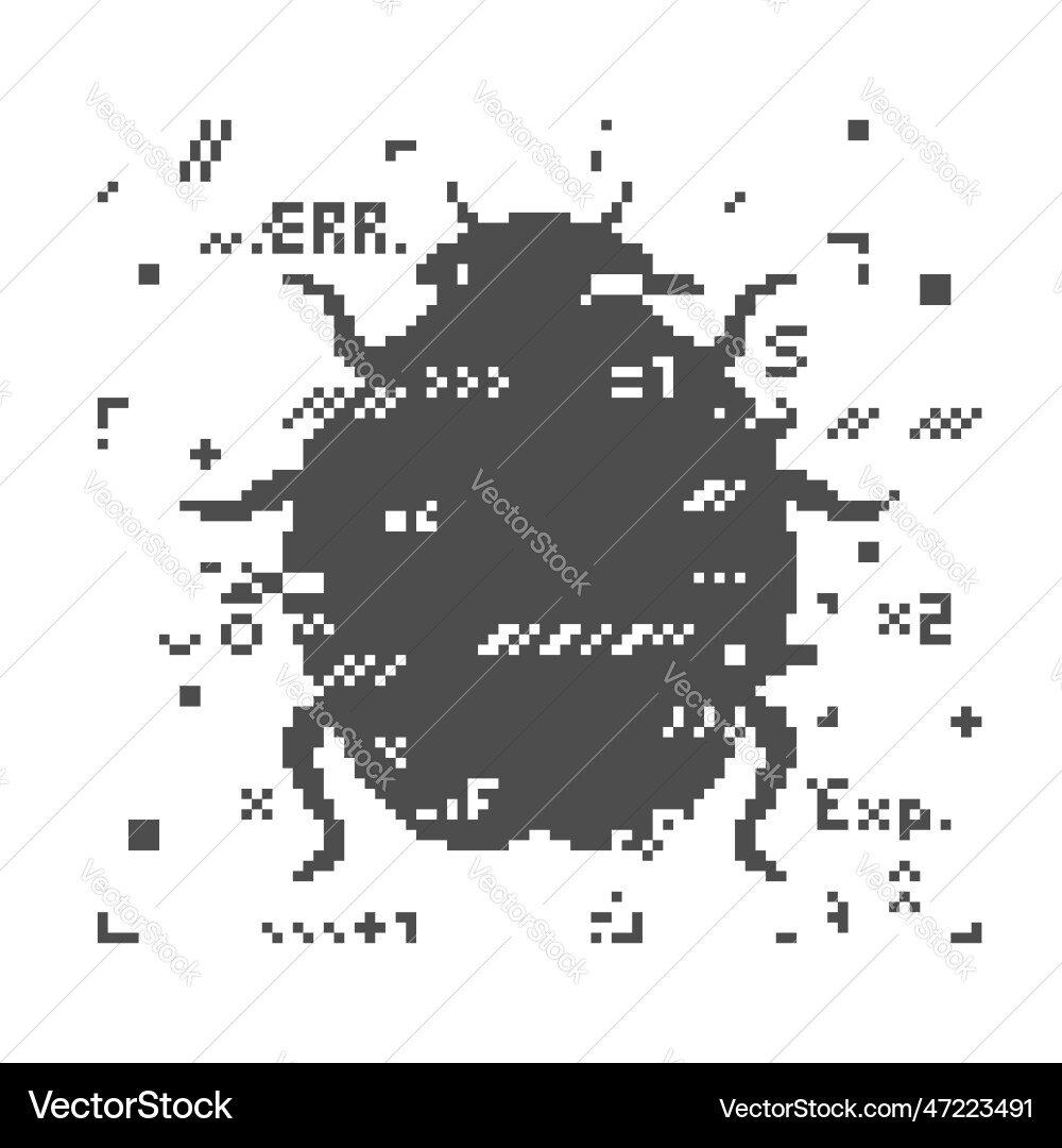 Glitch bug malware and hacking attack concept Glitch bug malware and hacking attack concept vector image