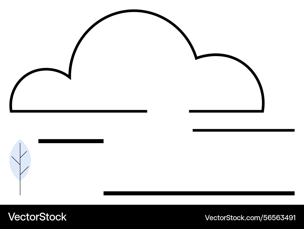 Minimalistic cloud design with horizontal lines Minimalistic cloud design with horizontal lines vector image