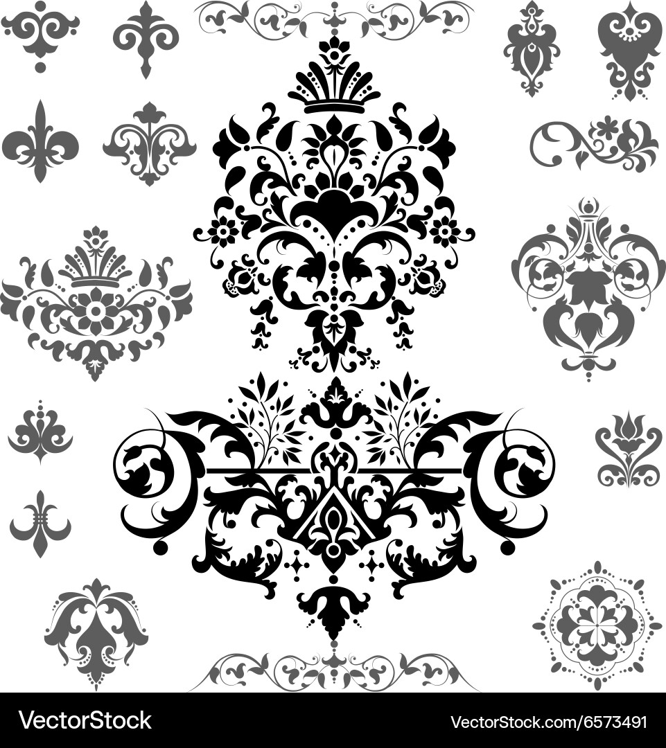 Patterned elements Royalty Free Vector Image - VectorStock