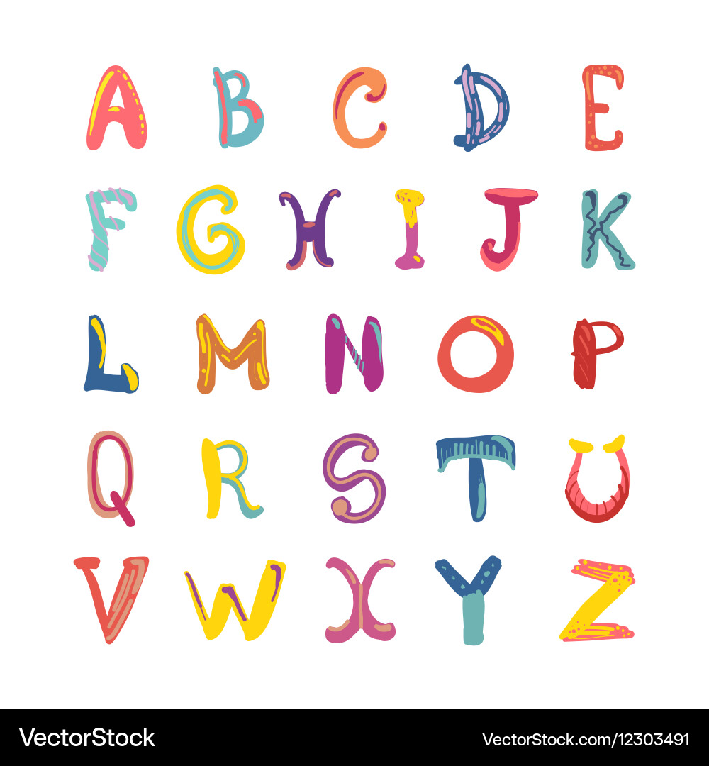 Playful Alphabet Font - Cute & Fun Vector Image