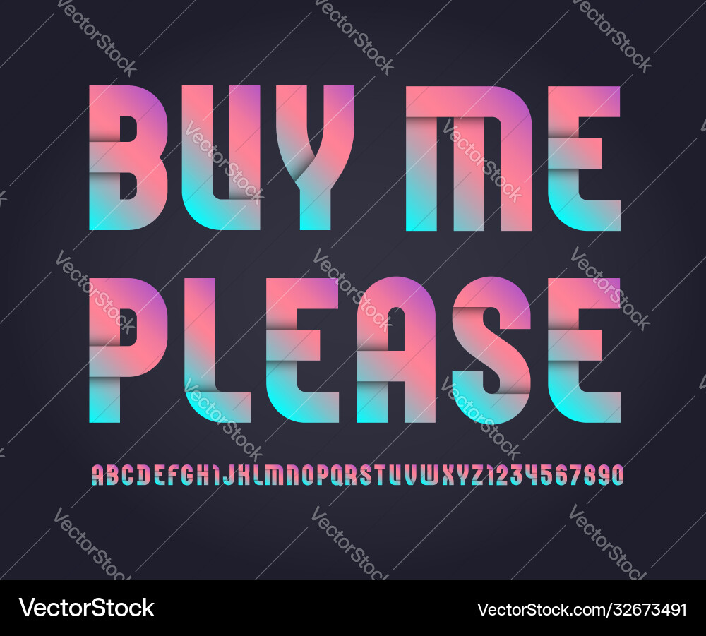 Retro color font bold stylized alphabet Vector Image