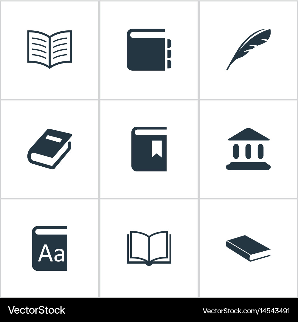 Set of simple knowledge icons vector image