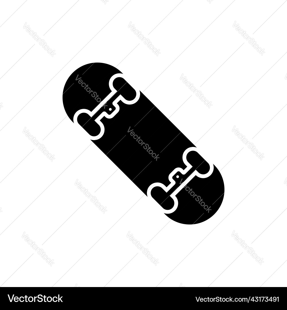 Skateboard black silhouette icon skate board Skateboard black silhouette icon skate board vector image