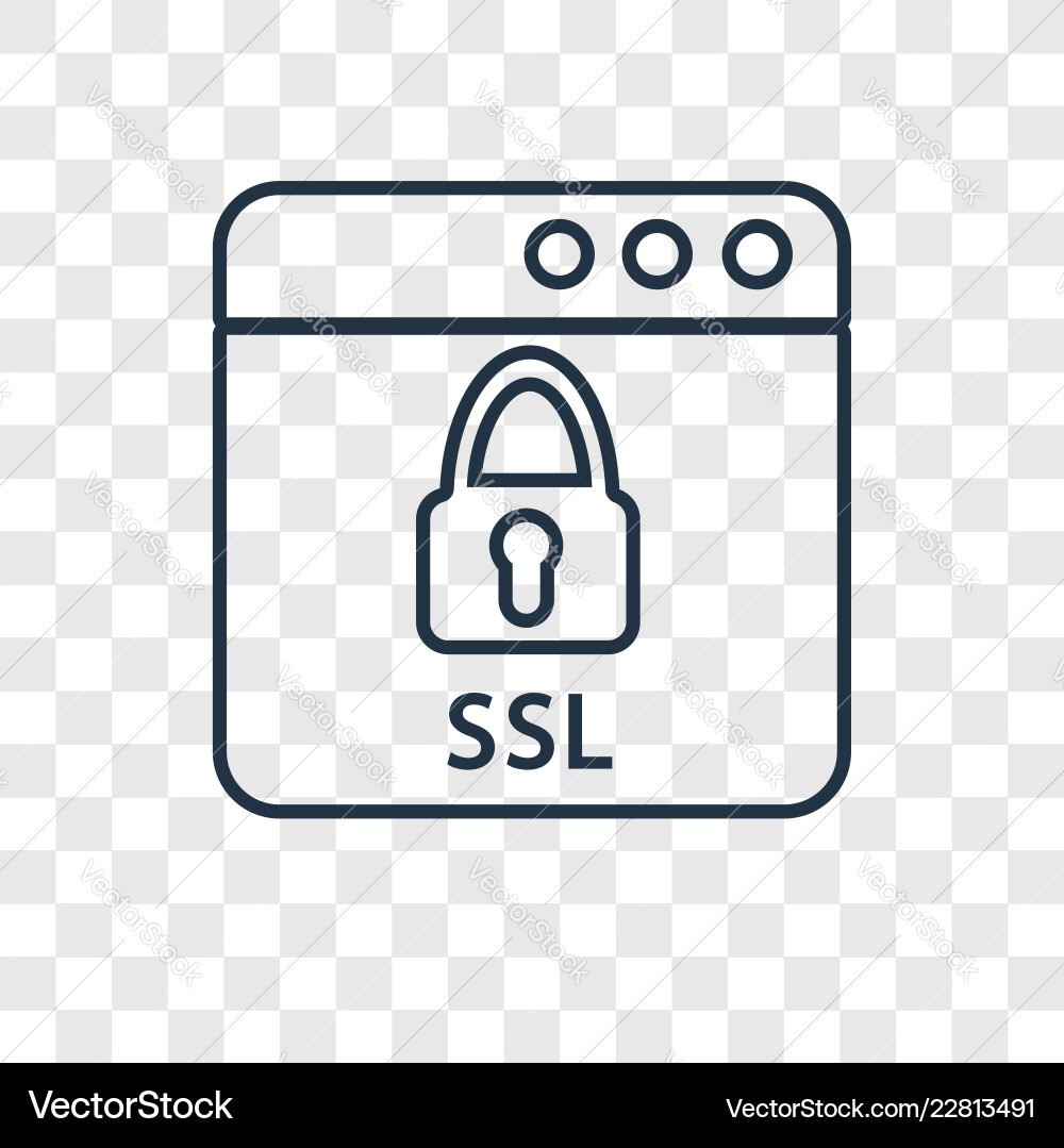 Ssl concept linear icon isolated on transparent Ssl concept linear icon isolated on transparent vector image