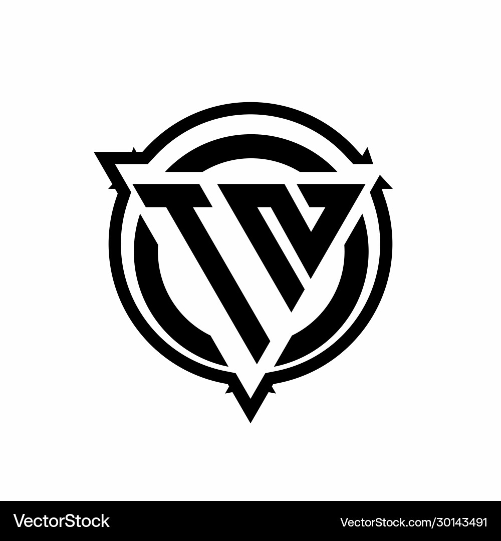 Tn logo with triangle shape and circle Vector Image