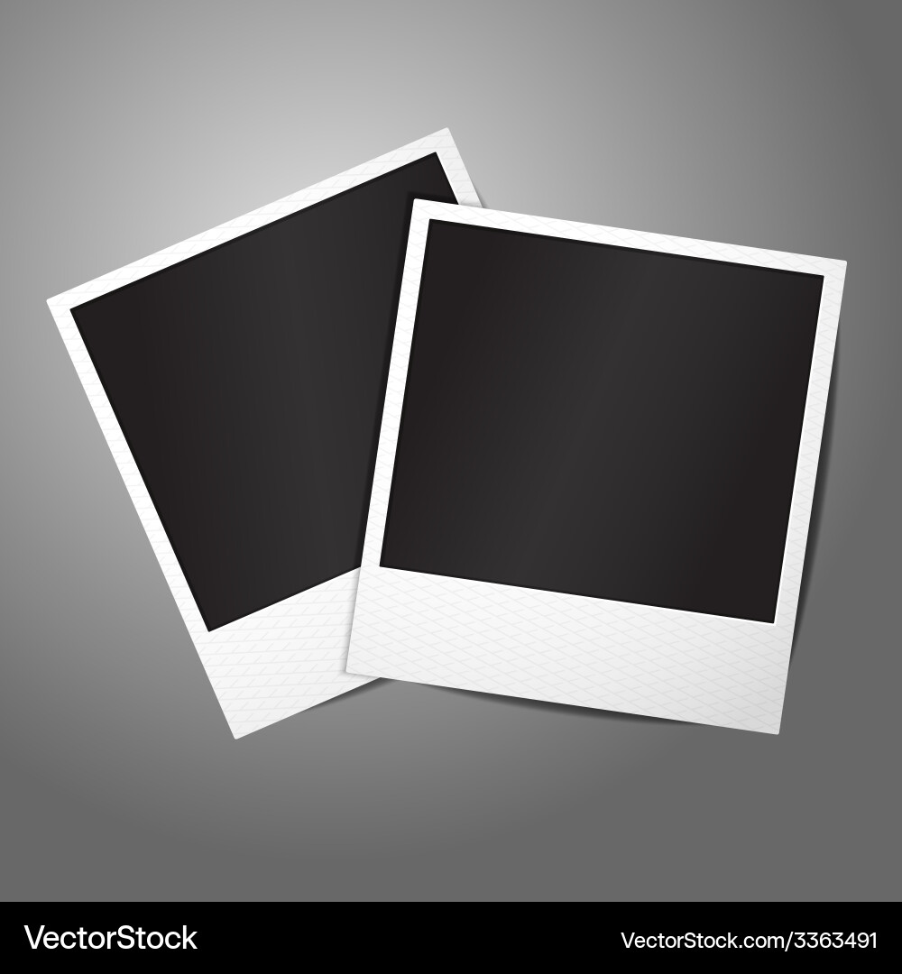 Two blank instant photo frames template for your Vector Image