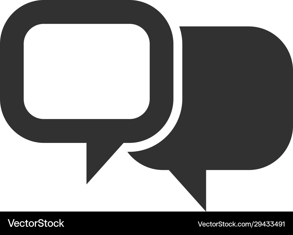 Two speech bubbles icon for web apps etc stock Two speech bubbles icon for web apps etc stock Vector Image