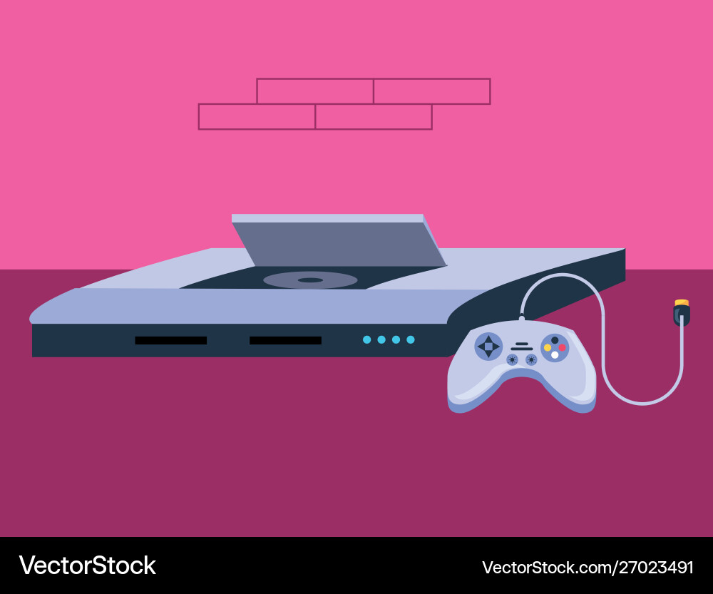 Video game control with console Video game control with console Vector Image