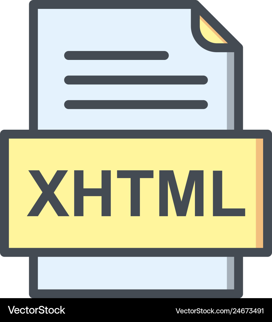 Xhtml file document icon vector image