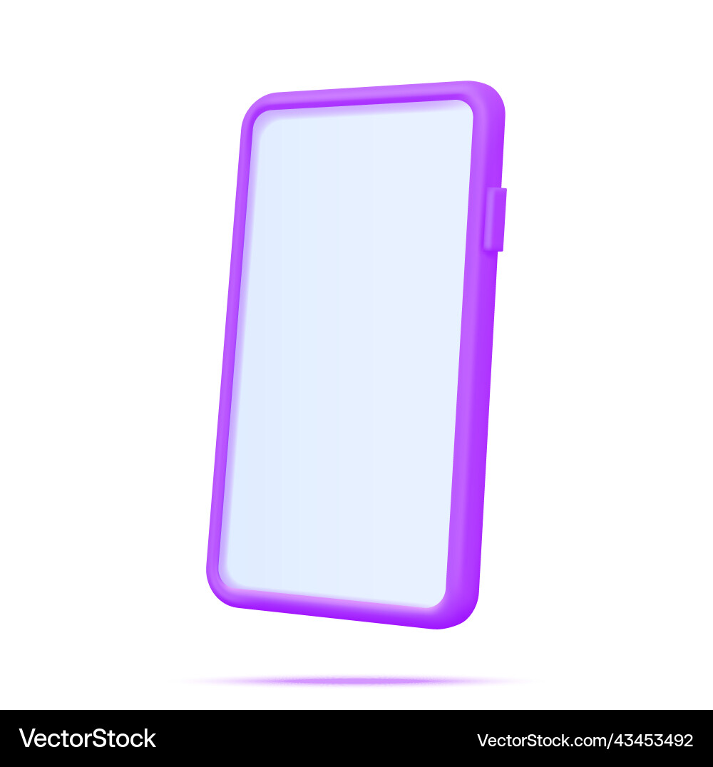 3d realistic smartphone with empty screen 3d realistic smartphone with empty screen vector image
