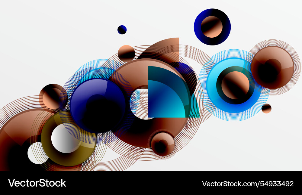 Abstract composition of overlapping circles Vector Image