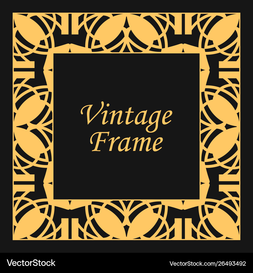 Classic square frame with ornate elements Vector Image