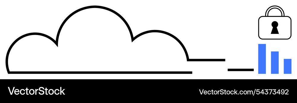 Cloud storage and security concept with lock Cloud storage and security concept with lock vector image