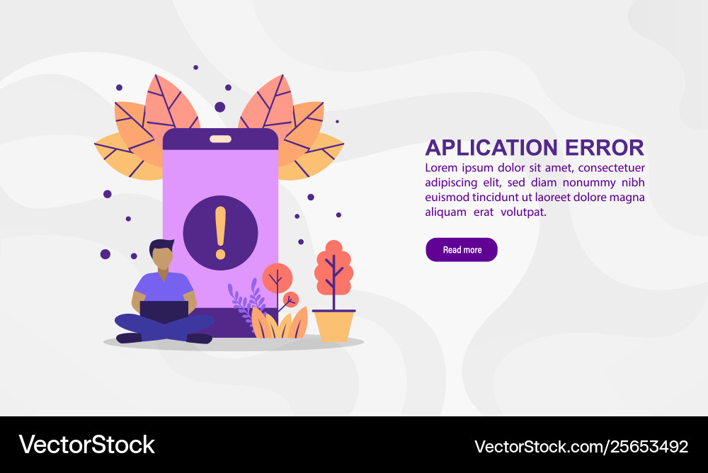 Concept application error modern conceptual Concept application error modern conceptual vector image
